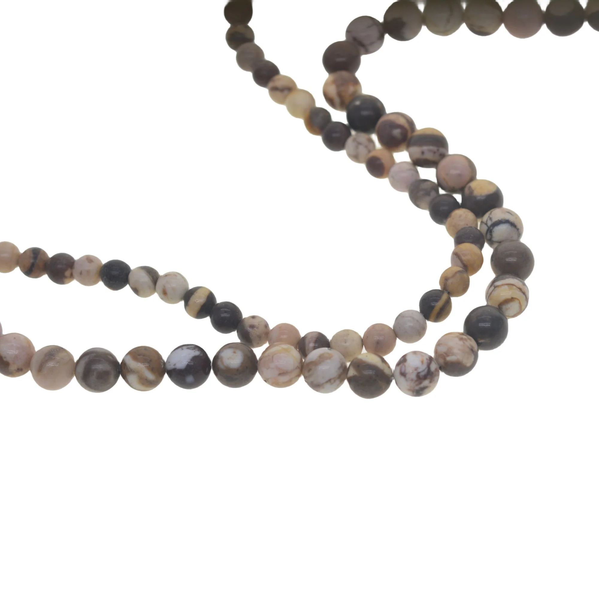 6/8mm Grade Genuine nature AA beige brown striple Zebra Jasper Gemstone Loose Beads Round 15\'\'Jewelry DIY Making