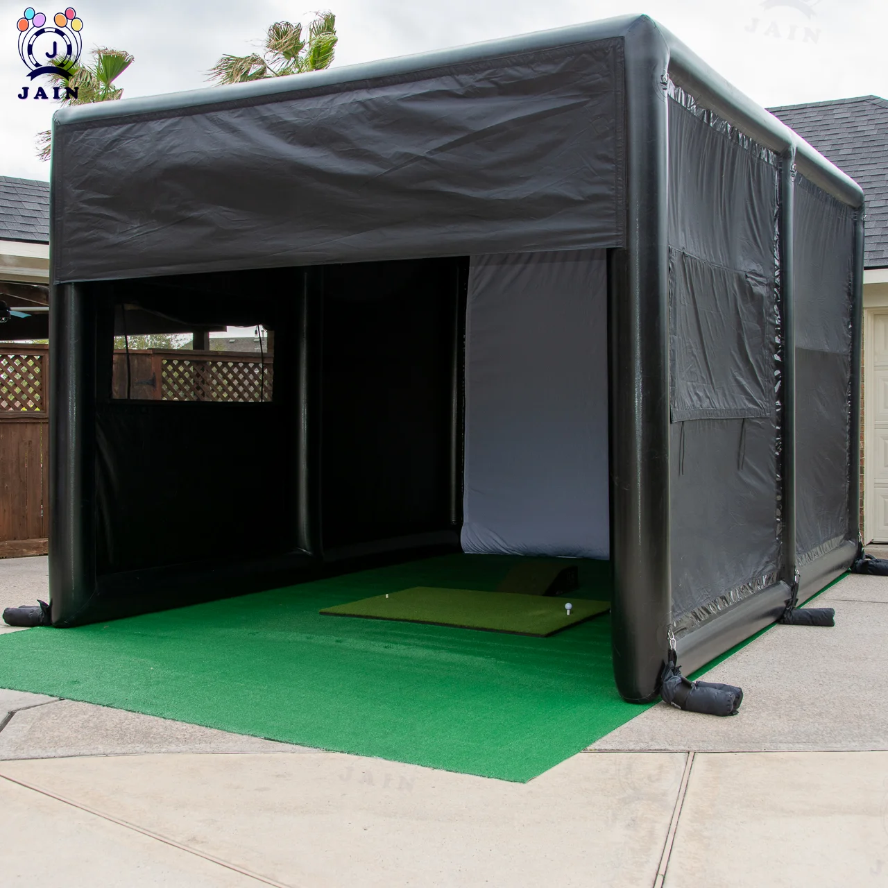 Portable Golf Training Cage Inflatable Golf Simulator Projector Shooting Tent With Pump Inflatable Golf for Outdoor Sports