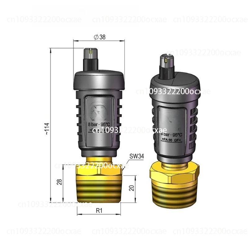 High Quality Exhaust Valve Automatic Plastic Exhaust Valve with Adapter R3/8xG3/8
