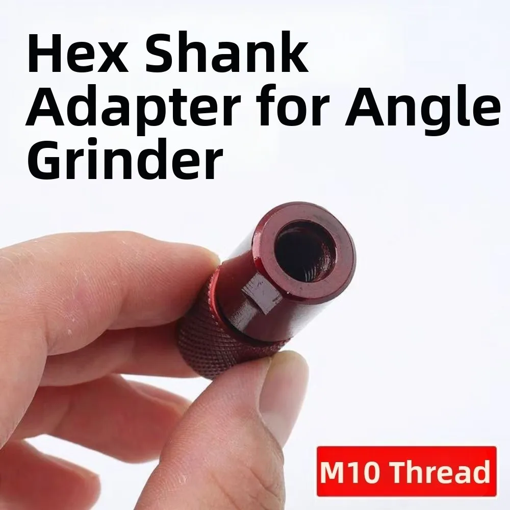 M10 Thread Angle Grinder Adapter Anti-Slip Hex Shank Drill Bit Adapter Quick Lock Tool Conversion Head Angle Grinder Accessory