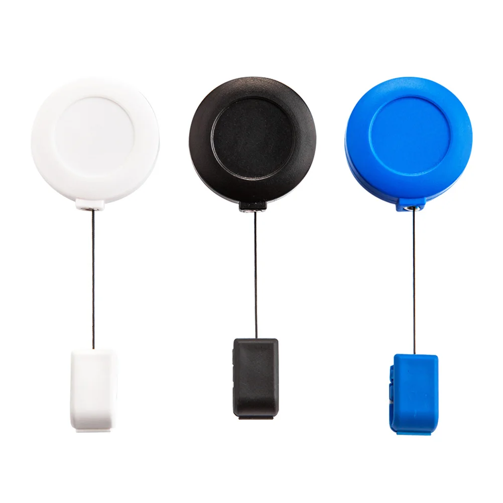 

3pcs Id Card Holder Badge Clips Anti-Rotation Design Abs Matte Texture Stainless Steel Business Card Access Control Work