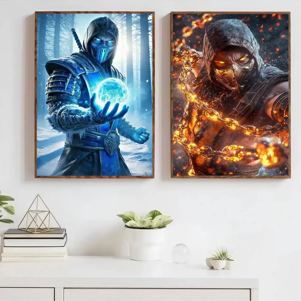 Mortal Kombat Classic Anime Poster Waterproof Paper Sticker Coffee House Bar Room Wall Decor