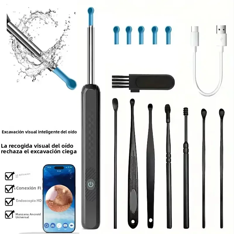 Wireless Smart Visual Ear Cleaner 800W HD Camera Ear Wax Removal Tool Otoscope for Android iOS Compatible