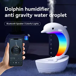 Hogar Dolphin Anti Yerçekimi Nemlendirici, Ev Masaüstü Aromaterapi Makinesi, Gece Lambası, Bas Bluetooth Hoparlör, Ofis Nemlendirici