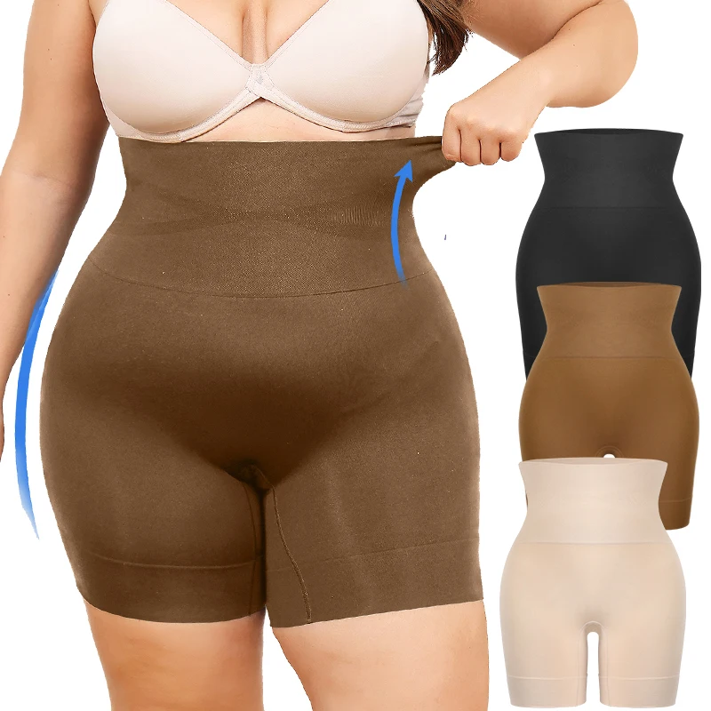 Plus Size Womens Shapewear High Waisted Body Shaper Tummy Control Panties Obesity Slimming Shapers Waist Trainer Shaping Shorts