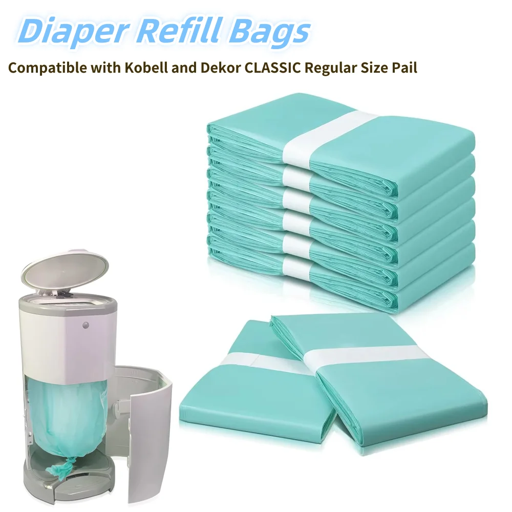 Diaper Refill Liners Compatible with Dekor CLASSIC Regular Size Pail Diaper Refill Bags Diaper Pail Liners Baby Scented Refills