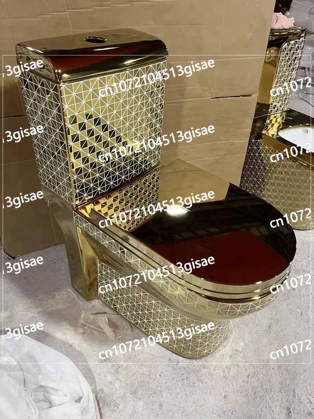 Ware European Style Bathroom Wc One Piece Gold Plating Toilets Sanitary