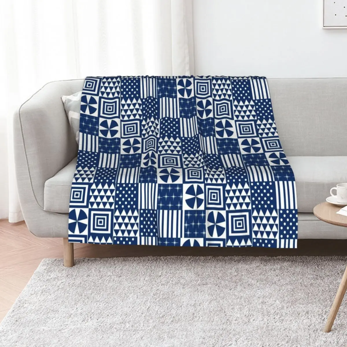 

Ndop - Bamileke Inspired Print Throw Blanket bed plaid Decorative Sofa Sofas Hair Blankets