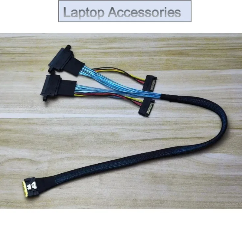 

F For SlimSAS SFF-8654 8i to 2 NVMe U2 SFF-8639 hard drive data cable 40cm