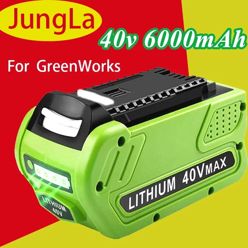 

40V 6.0 Ah Li Ion Battery for GreenWorks G-MAX 29472 29462 290319 29482 20302 20672 24252 20202 22262 20322 Garden Power Tools