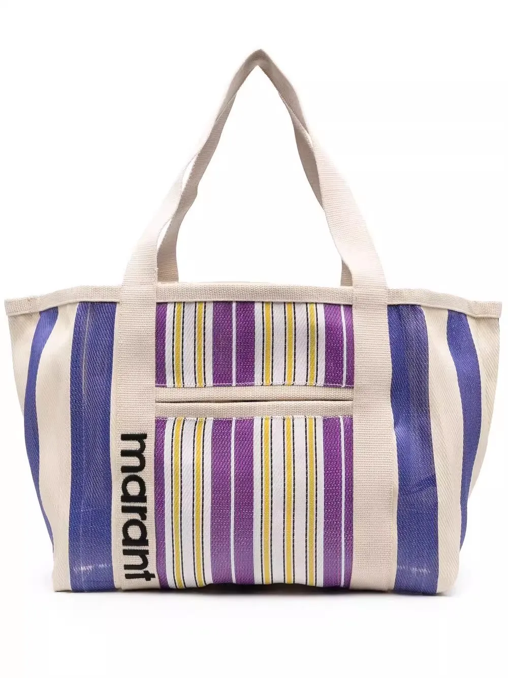 

Marant Straw Woven Bag Casual Shopping Tote Bag Tote Colored Stripes
