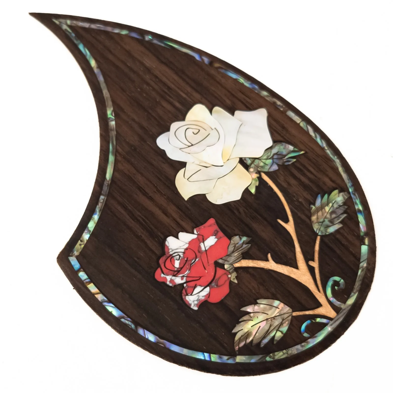 واقي جيتار صوتي من خشب الورد مع ترصيع أذن البحر لمعظم القيثارات مقاس 36-40 بوصة، واقي اختيار لوحة الخدش ذاتي اللصق #4