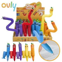 Suction Cups Pop Tube Carrot Pen Radish Sensory Push It Bubble Decompression Pipe Anti-stress Fidget Autism Anxiety Bellows Toy