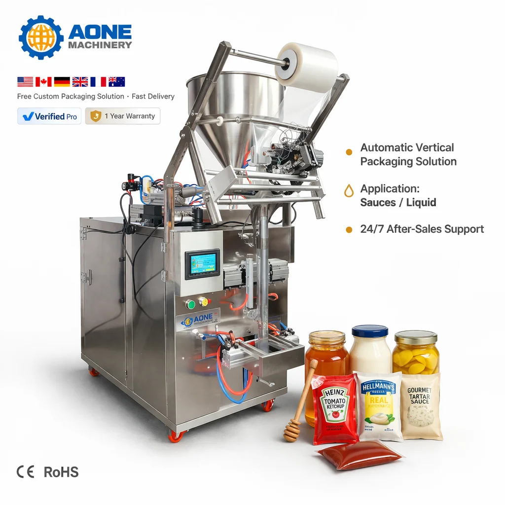 

High Efficiency Sauce Packing Multi Function Machines Automatic Liquid Paste Cream Tomato Sauce Packaging Machine
