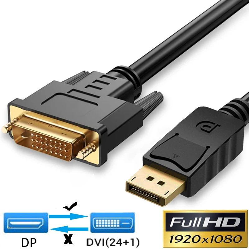 1080P DP do DVI kabel DisplayPort DVI-D 24 + 1 Pin DP do Adapter VGA kable do konsoli XBOX DVI do kabel DisplayPort 1.8m