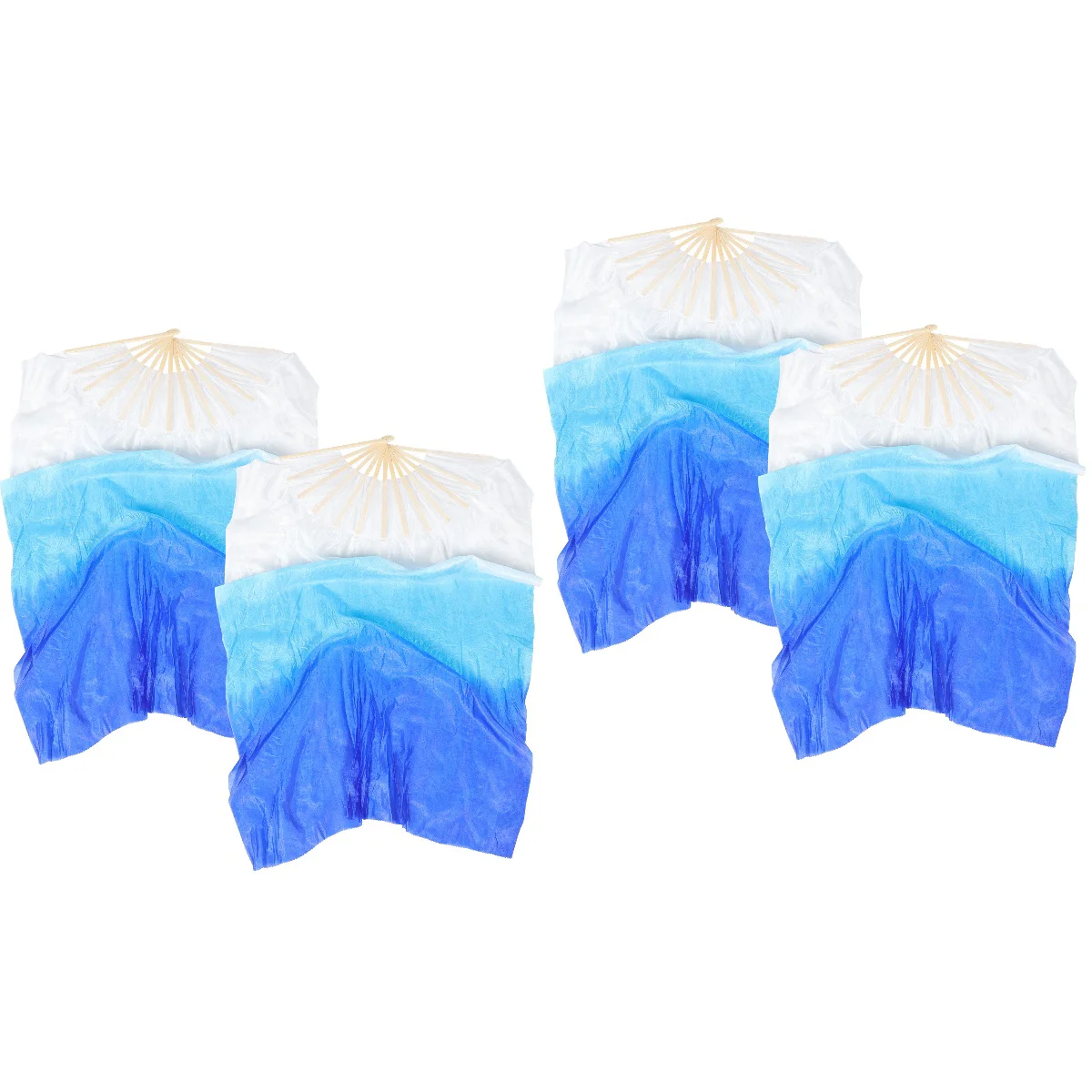 

Set of 2 Fan Foldable Cloth Handheld Square Dancing Supplies Fabric Yangko Women's Color Gradient