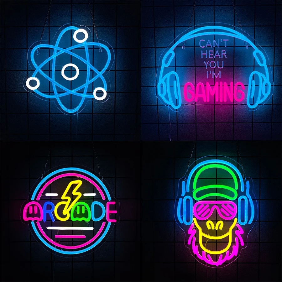 

Game Neon Sign, Earphone Icon Aesthetic Operation Light, Used For Artistic Decor Of Rooms, Game Rooms, Clubs And Man Caves.