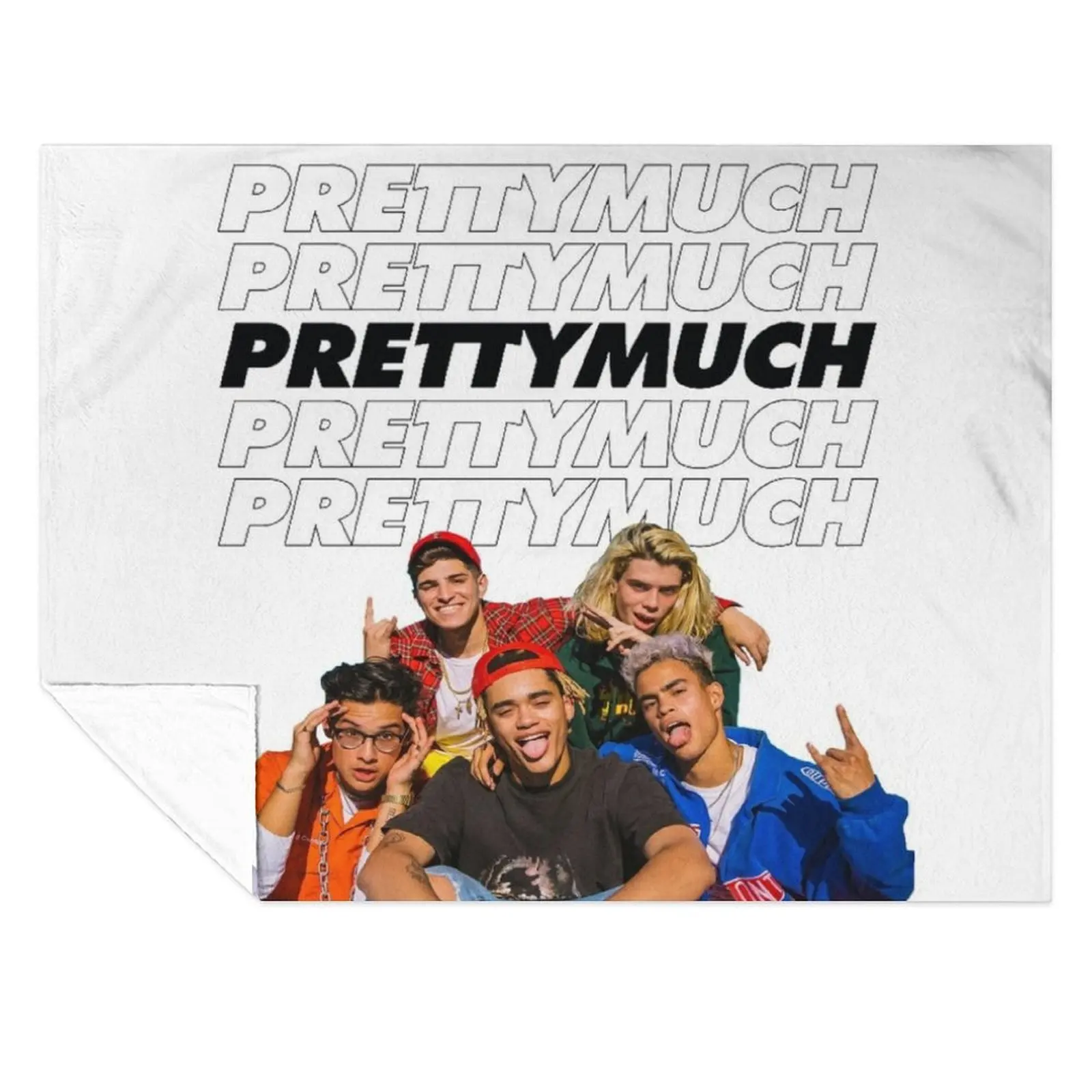 

PRETTYMUCH w/ logo Throw Blanket Shaggy Decorative Beds Giant Sofa Blankets