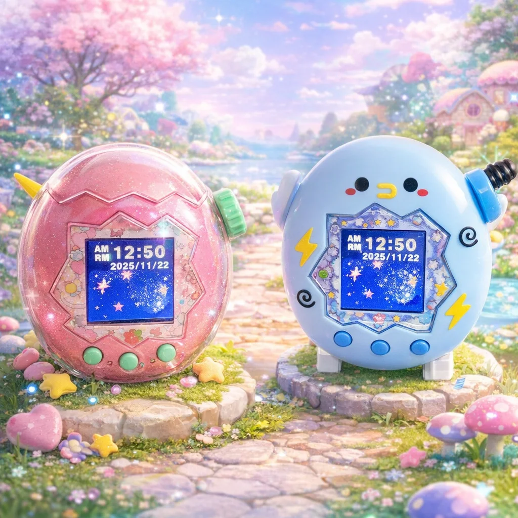 

For Tamagotchi Paradise Hard Acrylic Protective Cover Clear with A Random Rotating Cap Protective Shell Decorative Cover