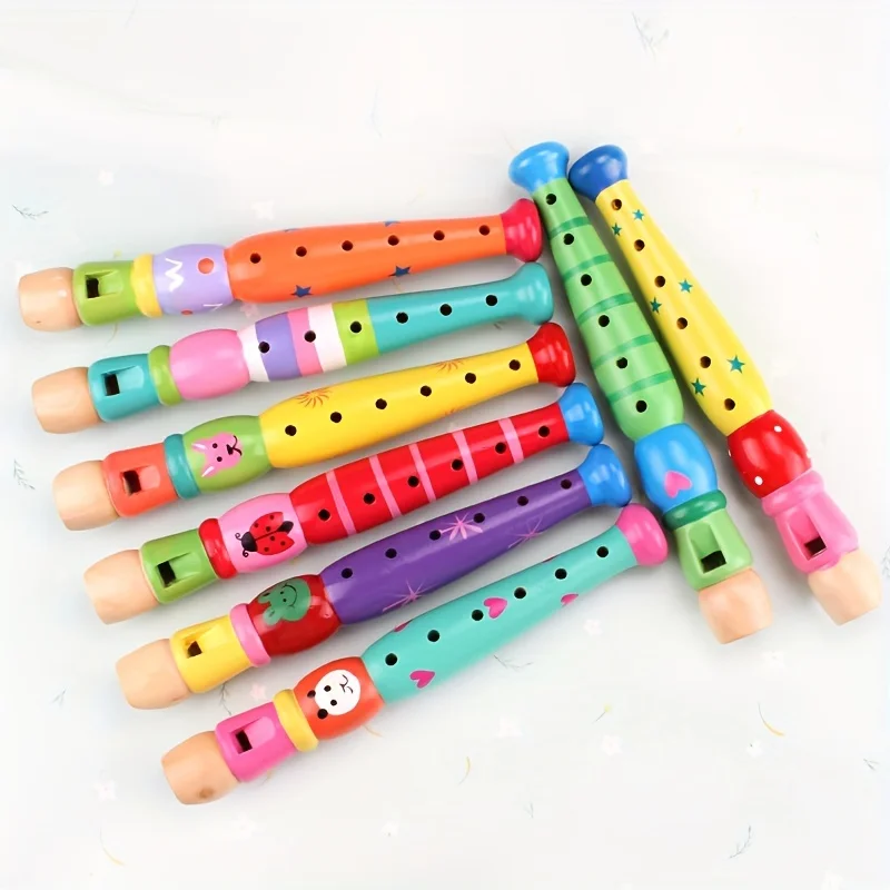 Holzflöte im Cartoon-Design, geeignet für Anfänger – 6-Loch-Mundharmonika, das perfekte Weihnachtsgeschenk für Musikliebhaber, modernes Design. – Detail 4