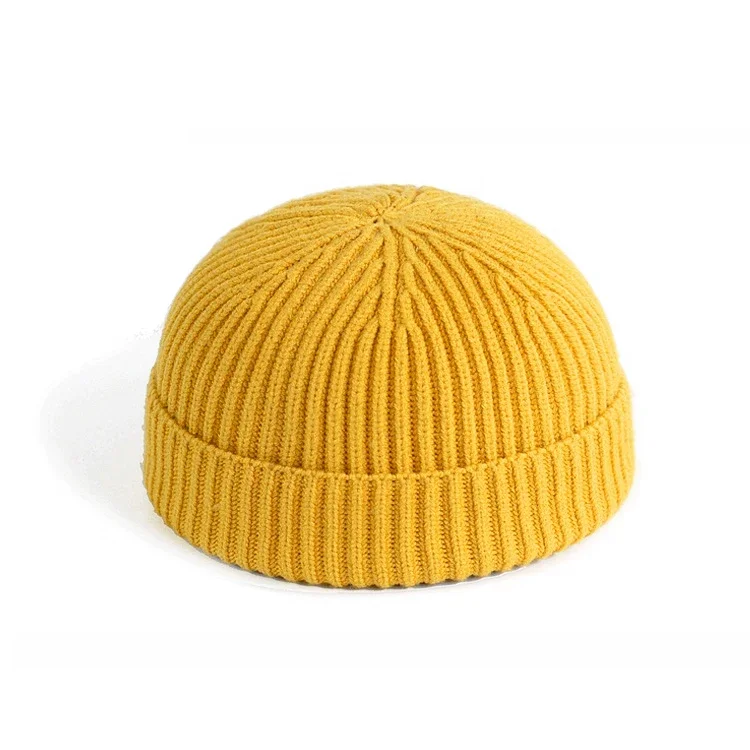 Adult Cap Men Hat Unisex Hip Hop Autumn Knitted Casual Fashion Women Ski Winter Warm Docker Fleece Retro Ribbed