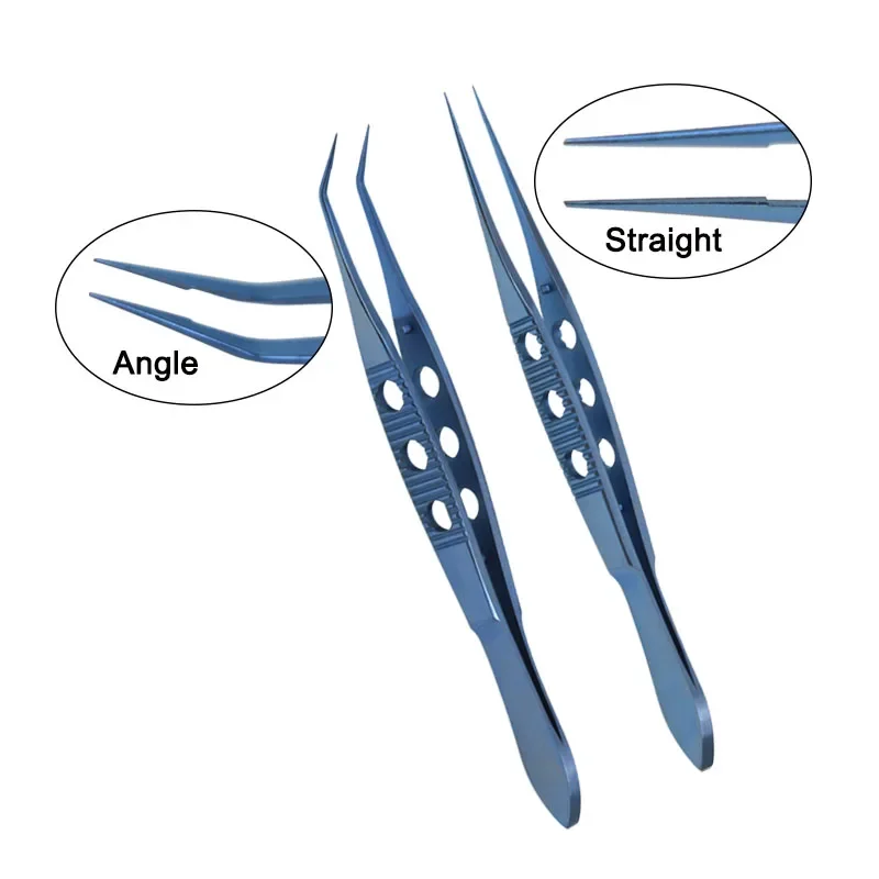 GREATLH 1pc Titanium Fue Hair Transplant Forceps Angle Straight Type Forceps Hair Transplant Surgery Instrument