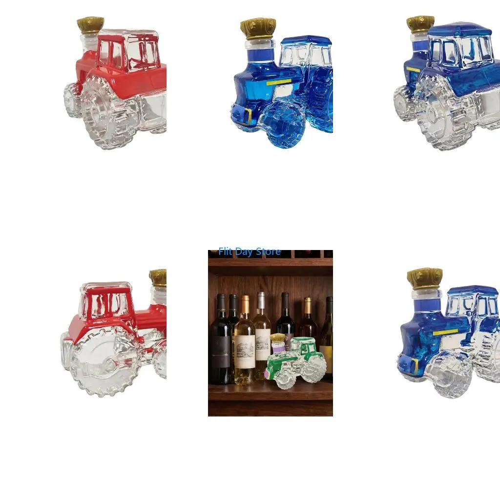 F92C Artistic Farm Tractors Glass Decors Bottle Fashion Drink Container Excellent For Displaying In Pubs Or Restaurants