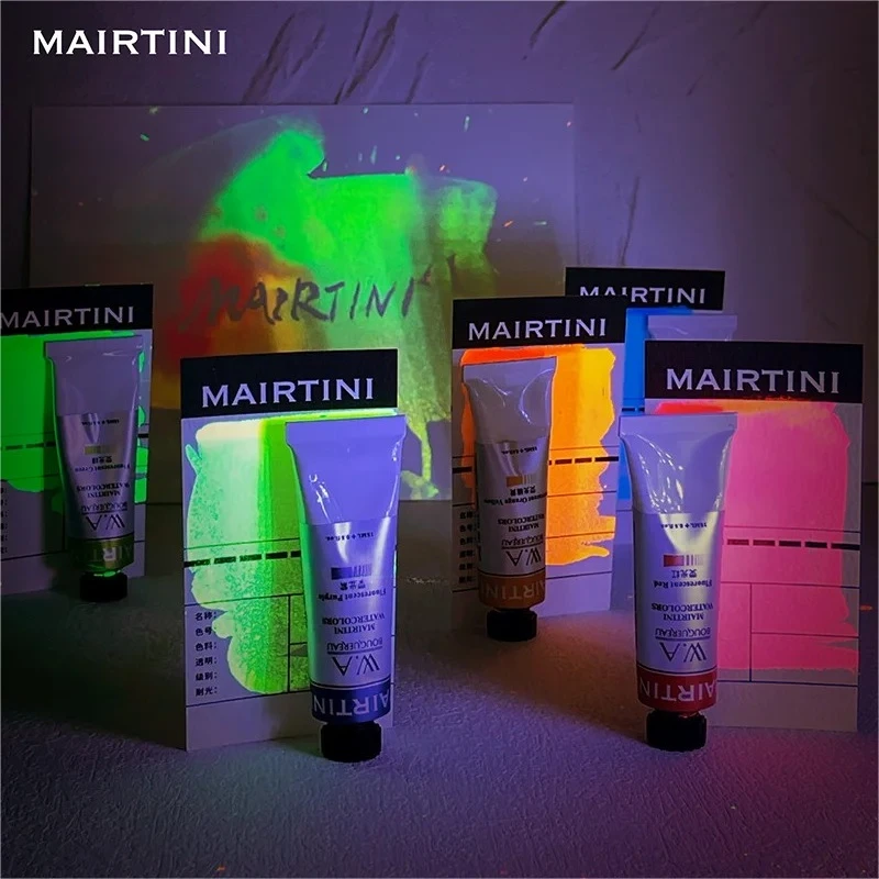 MAIRTINI Fluorescent Color 12 Colors Watercolor Original Tube 8/15ML Artist Painting Professional Water Color Art  Supplies