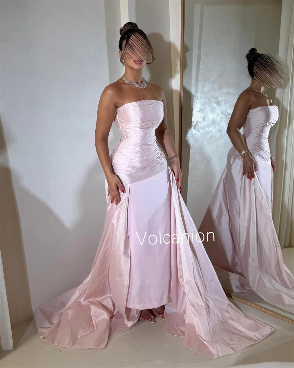 Abiti lunghi senza spalline dritti con piega in jersey squisito personalizzato Occasioni su misura Stile moderno alla moda