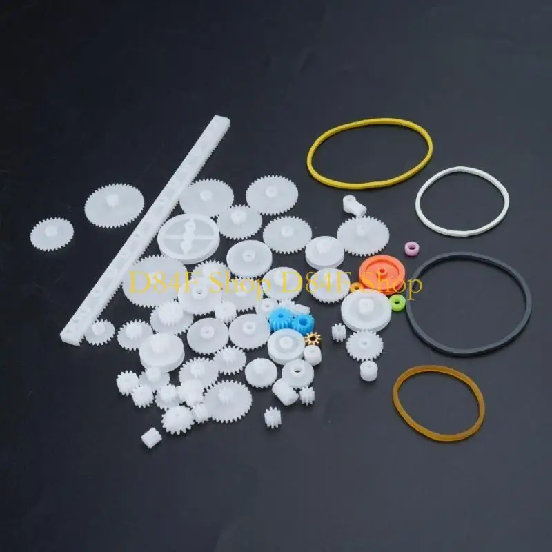 D84F New 60pcs Type Plastic Shaft Single Double Reduction Crown Worm Gears DIY Robot