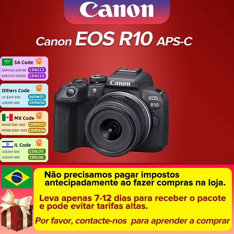 Canon EOS R10 APS-C Flagship Professional Mirrorless Digital Camera High-Speed Continuous Shooting 4K Video Body Or With RF-S