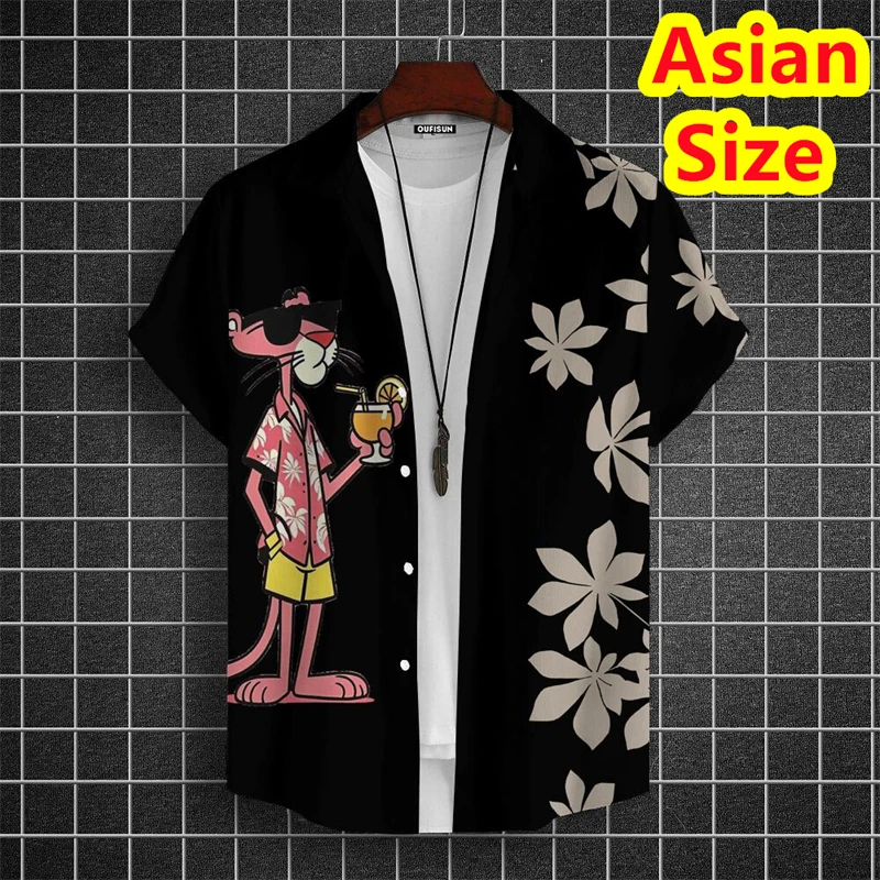 Nouveaux hommes chemises décontracté revers dessin animé tigre imprimé chemises été bord de mer vacances Style hauts Y2k vêtements hommes chemises de luxe concepteur