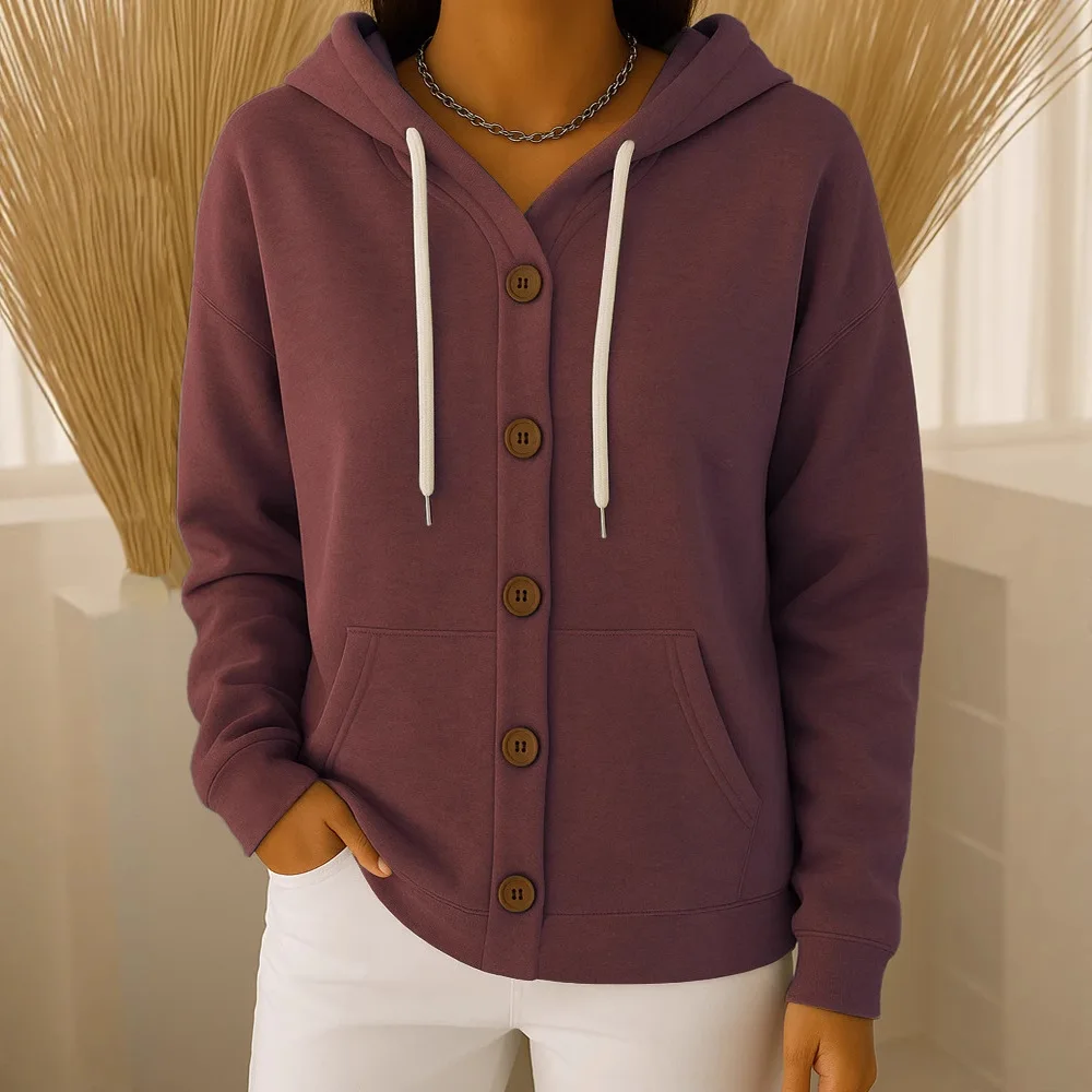 خريف شتاء جديد المرأة معطف التنوب سترة عادية بأكمام طويلة محبوك مقنعين البلوز للنساء تالستوروسوكا Жensska #5