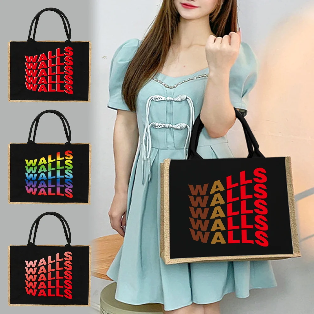 

Jute Bag Handbag Linen Shoulder Bag Sacks Jute Imitation Sacks Linen Bags Women Shopping Bags Laminated Bags Short Sentence Wall