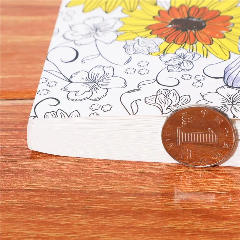 Such As Flower Time Flower Coloring Adult Hand-Painted Graffiti Stress Relief Book Sunflower Coloring Line Thickening