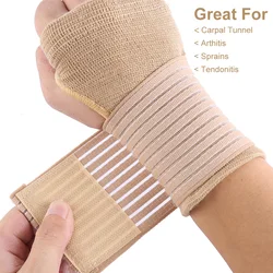 2pcs Elastic Bandage Wrist Guard Support Arthritis Gloves Sprain Band Wrist Protector Hand Brace Elastic Sports Safety Wristband