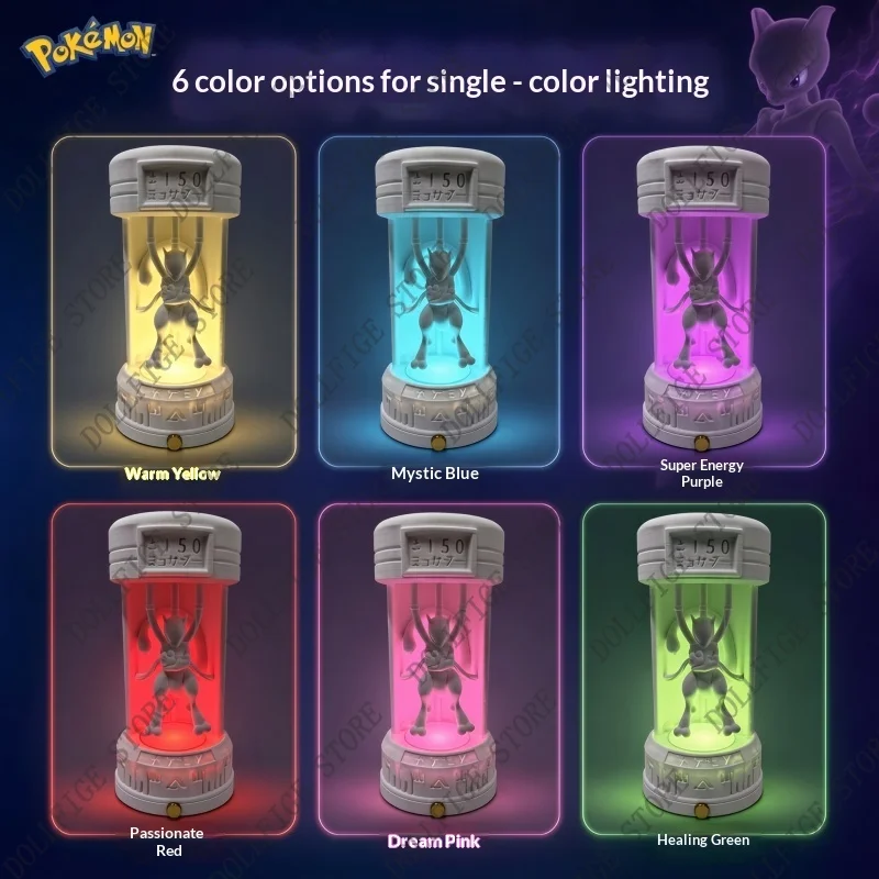 Pokemon Mewtwo Sleep Capsule Ambient Night Light Anime Figure Multi Color Optional Usb Powered Desktop Decor For Anime Collector - view 3