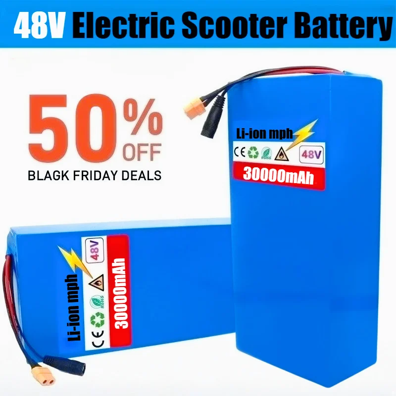 

Large capacity 48V 30Ah 2000W Citycoco 50A BMS electric scooter battery folding car battery 13s6p lithium battery pack 18650.00