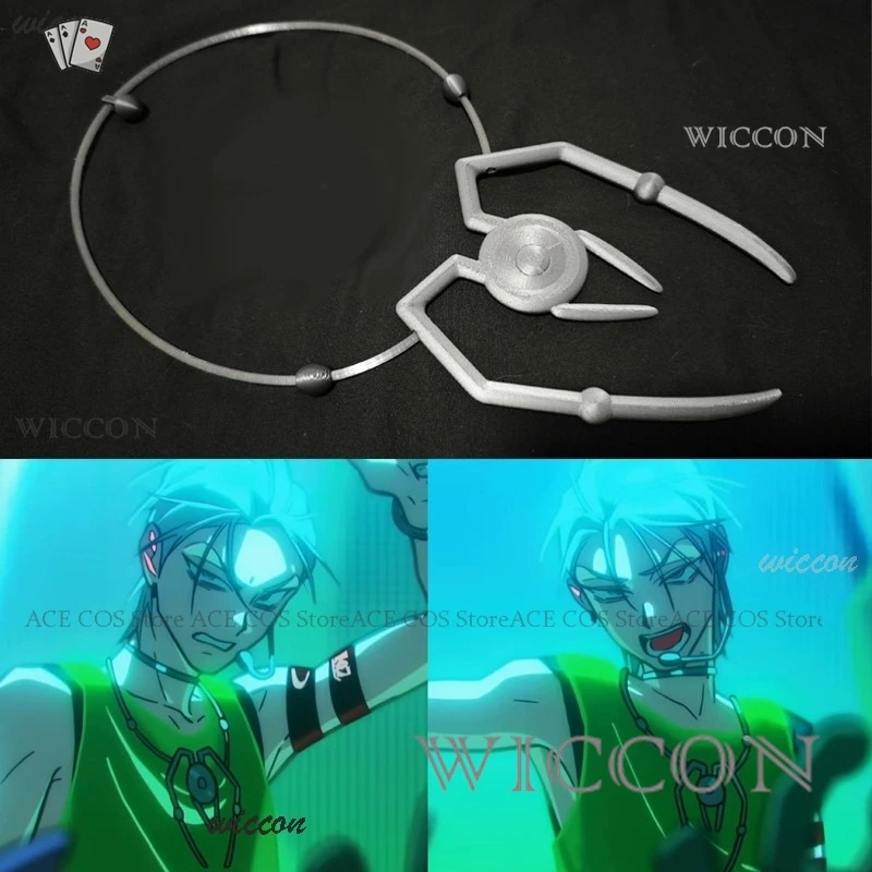 ALIEN STAGE Round 7 Blink Gone Till Cosplay Same Style Prop Necklace Choker Metallic Color Performance Christmas Party Decor
