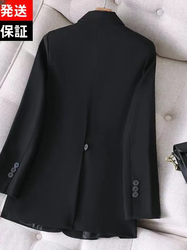 

Elegant Black Suit Jacket Women's Casual Style Korean Version plus Size Autumn Spring New Arrival High Waist Pants Outfit