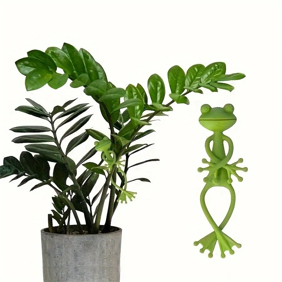 

Забавный держатель для горшка с зеленой лягушкой, вертикальный зажим для восхождения виноградной лозы, подходит для садоводства/горшечной/украшения растений