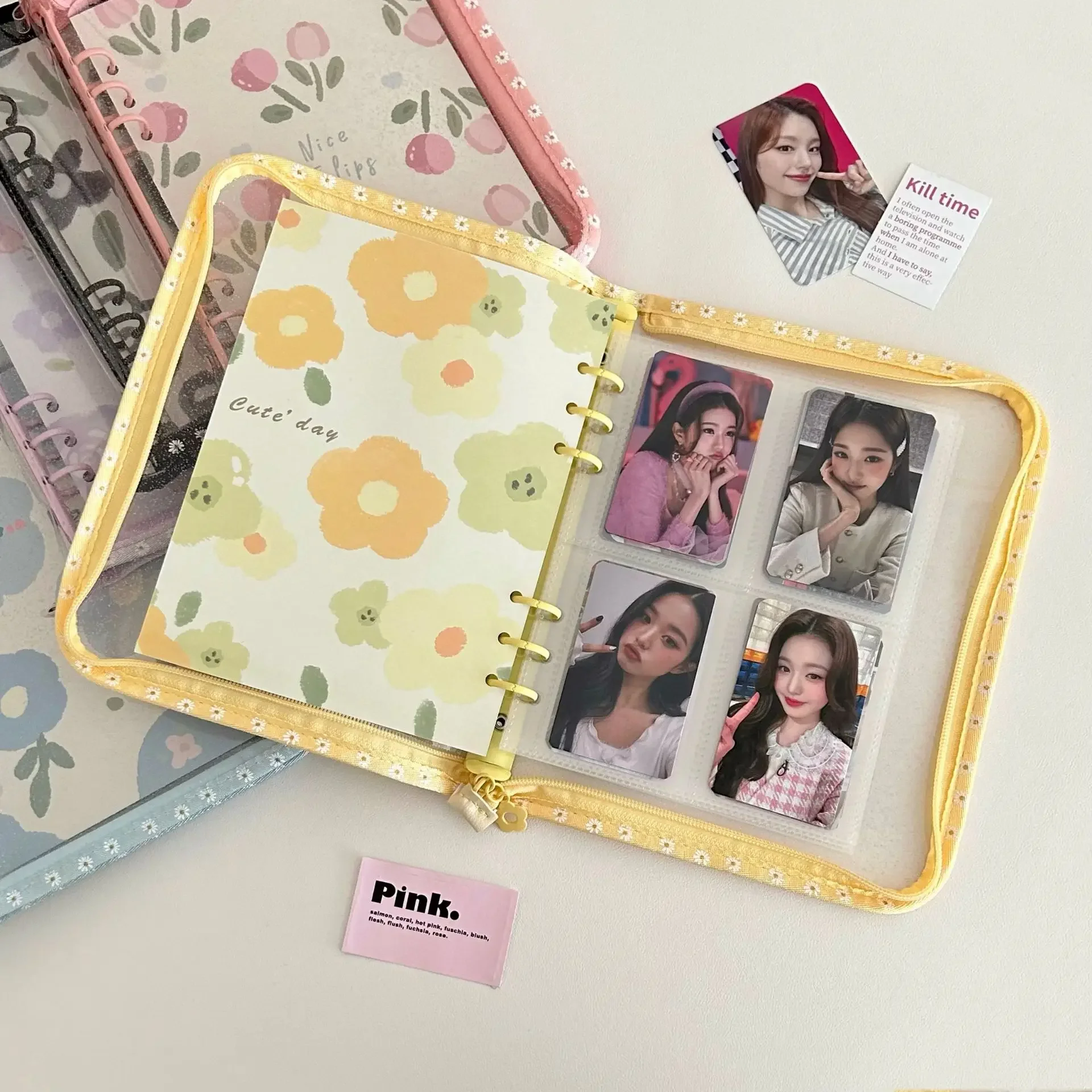 A5 Zipper Binder Photocard Holder Kpop Idol Photo Album PVC Photo Card Collect Book Photocards Album for Photographs 포카 바인더 콜북