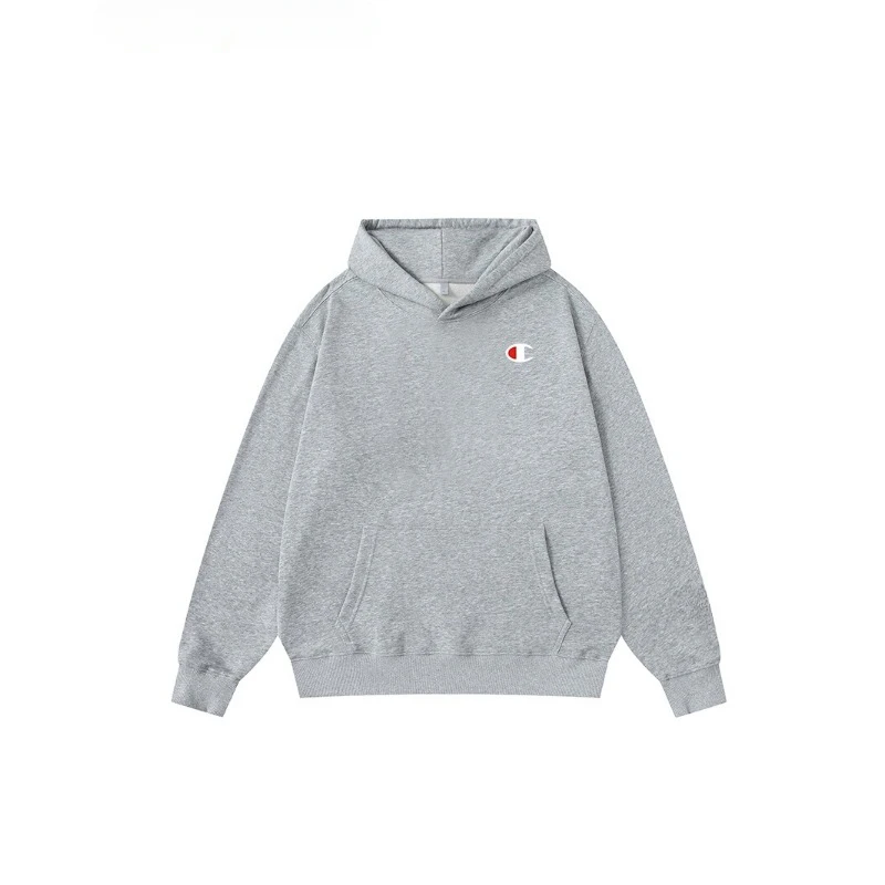 Champion hooded pure cotton hoodie American loose large size solid color long sleeve autumn new lovers pullover top tide