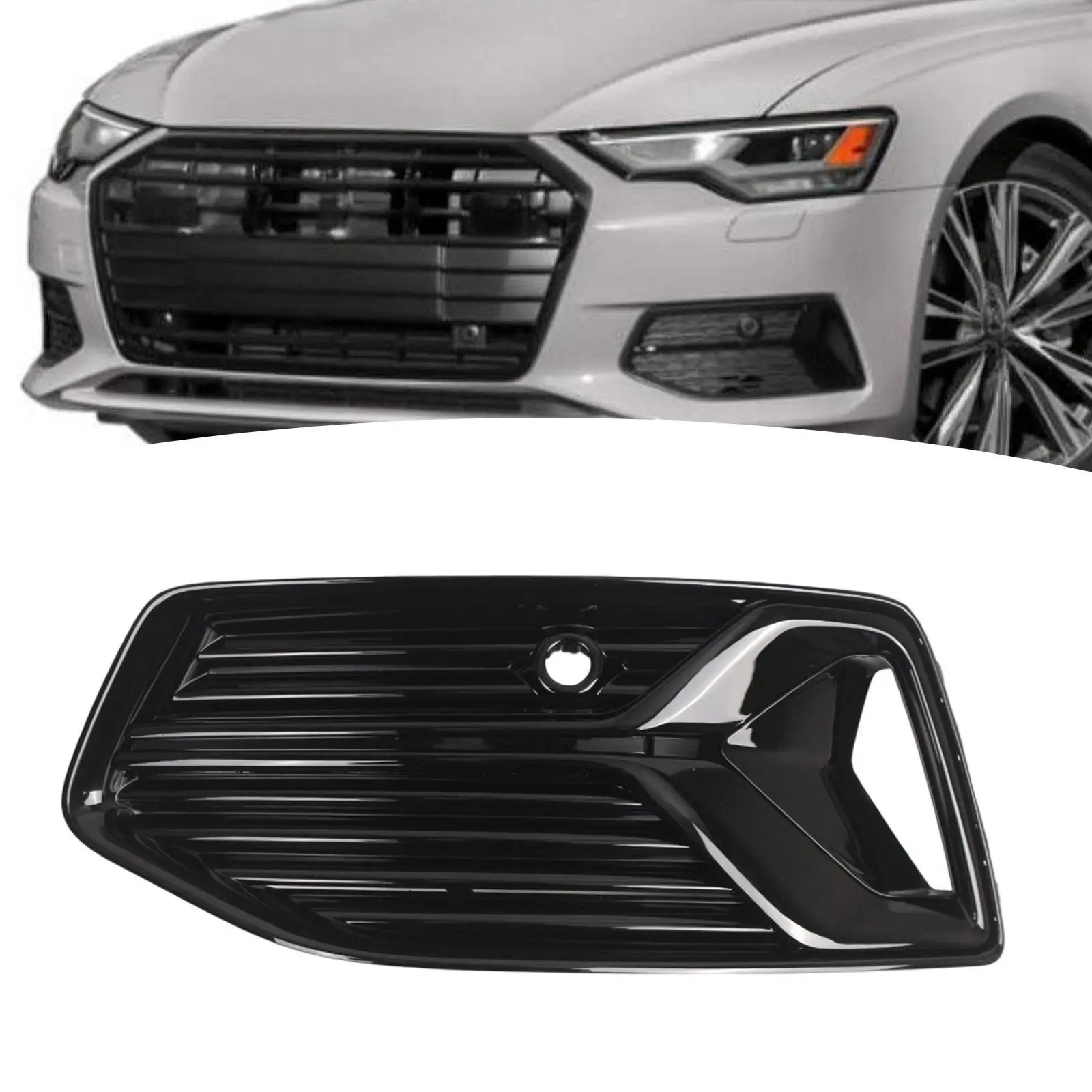 Front Fog Lamp Grill Mesh Cover Replacement Plastic Repair Part for Audi A6 C8 2019 2023