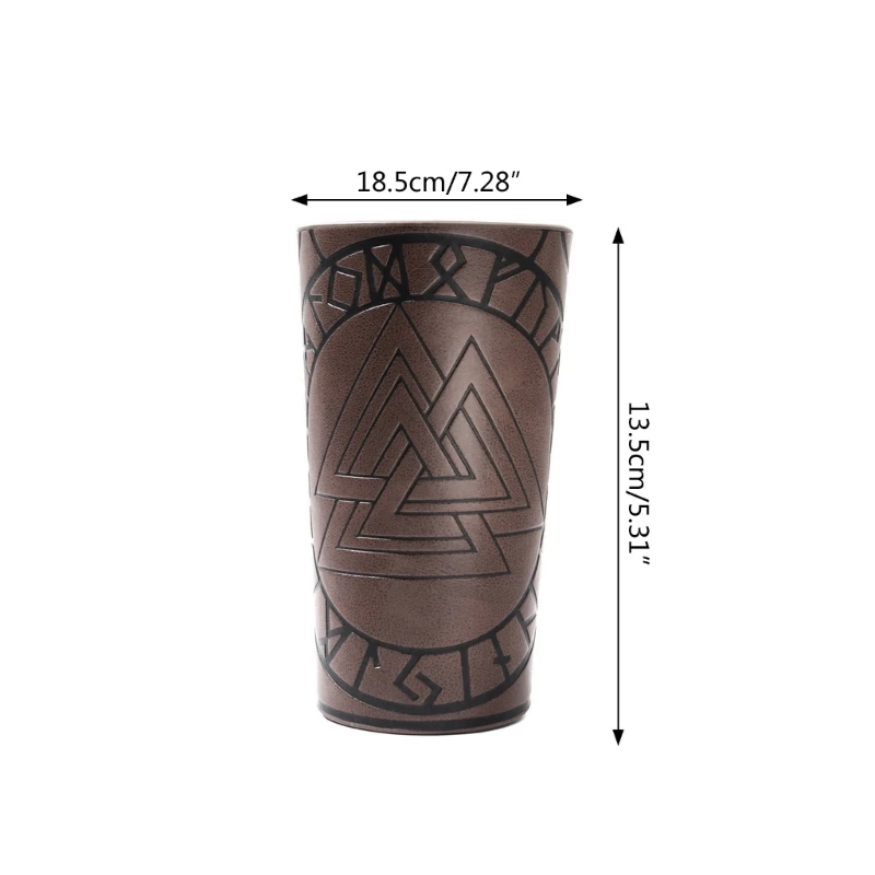 77HC Leather Gauntlet Wristband Medieval Bracer Adjustable Armband Arm Guard for Hip for pop Young Peopl