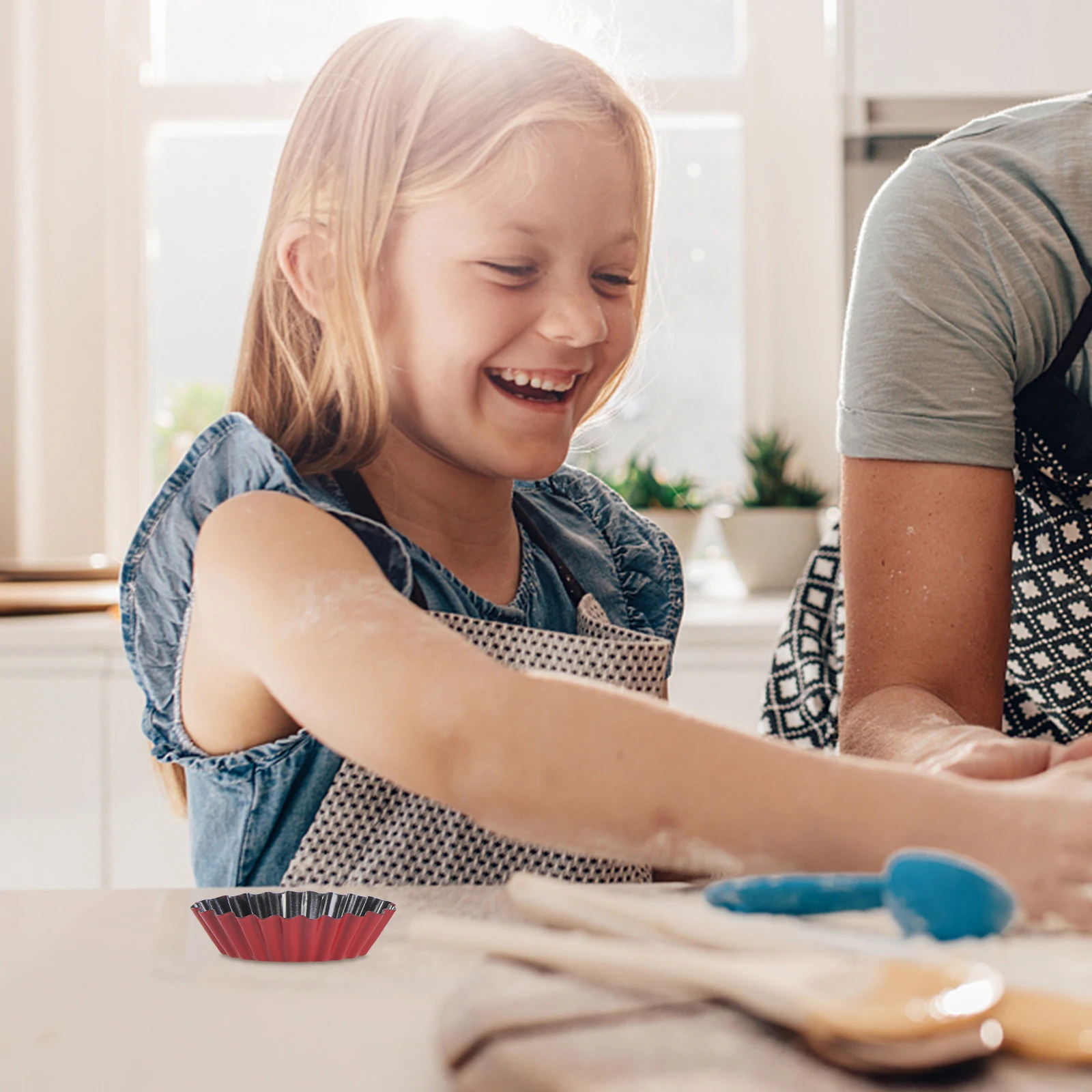 

6Pcs Egg Tart Mold Non Stick High Temperature Baking Tool for Cookie Pudding Chocolate Reusable Mold Egg Tart Mould