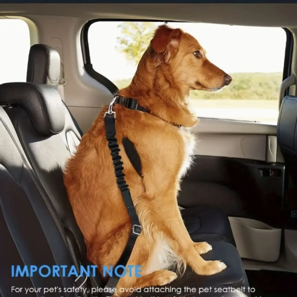 Buffer Adjustable Dog Seat Belt Elastic Thickened Dog Harness Crash Tested Secure Clasps Safety Restraint Vehicle Safety - view 5