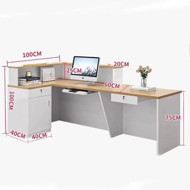 

Luxury Desks Modern Professional Reception Simple Glamour Storage Bar Counter Salon Commercial Recepcja Commercial Furniture