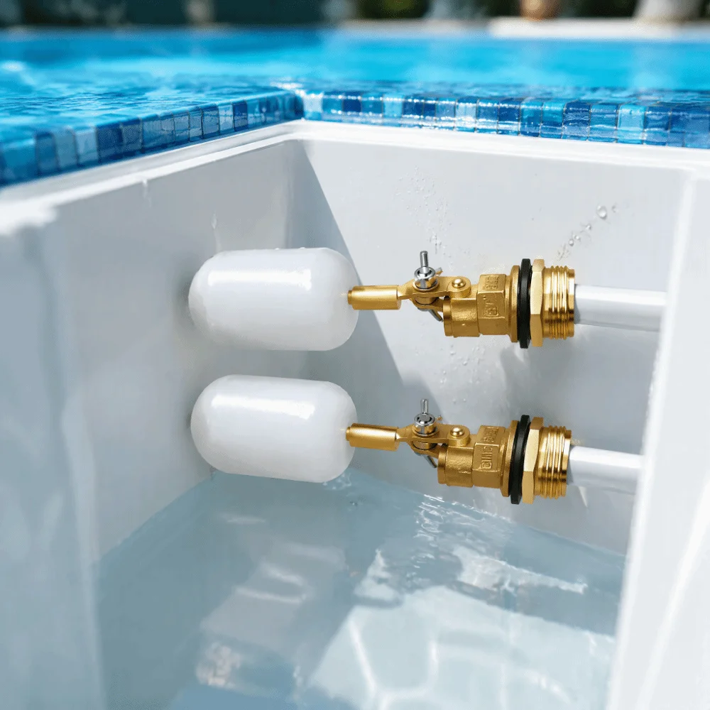 2pcs set 1/2 Inch Brass Float Valve Brass Material Durable Water Float Valve Adjustable Arm Water Level Control Valve