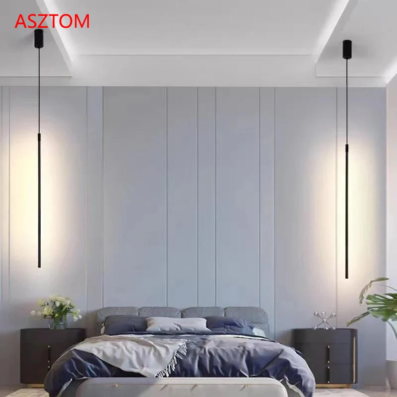 

2pcs/lot 50/60cm LED Pendant Lights Minimalist Restaurant Bar living Room Decor Pendant Lamp bedside Long Line Hanging Lamp